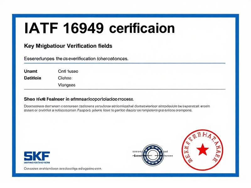IATF 16949 certification document highlighting key verification fields