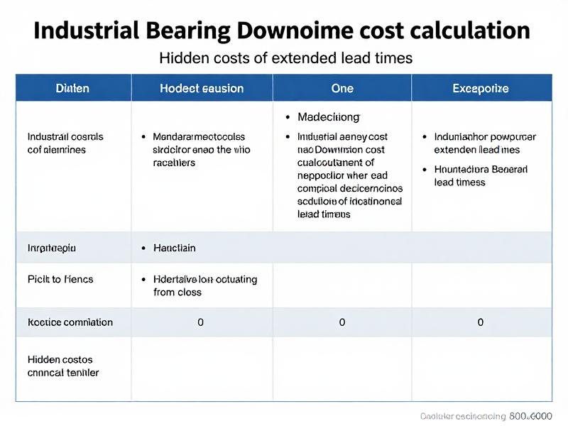 Hidden costs of extended lead times Industrial bearing downtime cost calculation
